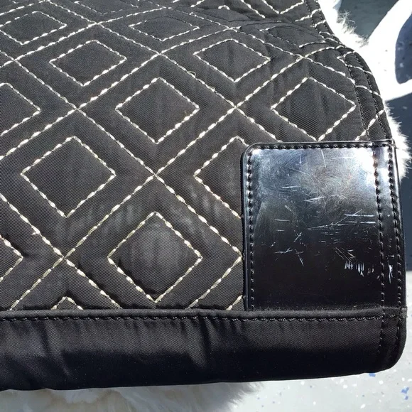 Tory Burch Ella Diamond Print Tote - Picture 9 of 16